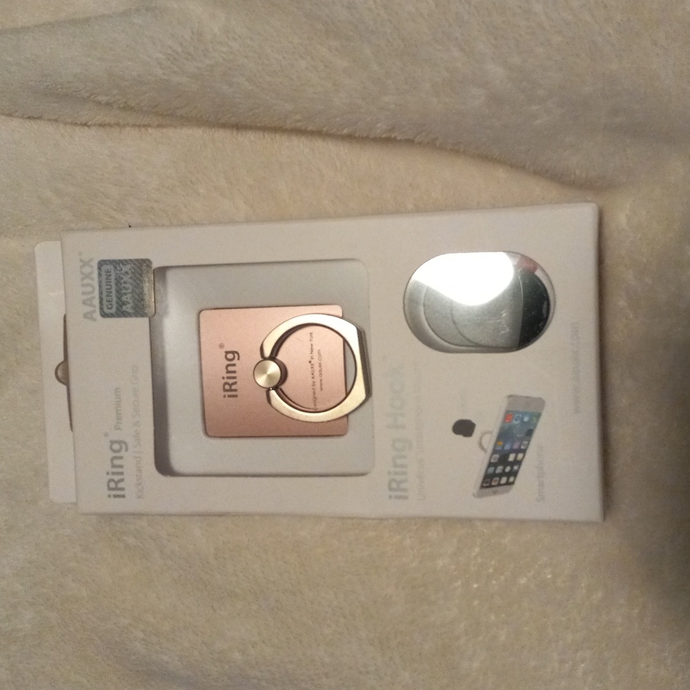 iRing Cellphone Grip and Kickstand, Gold, NiB